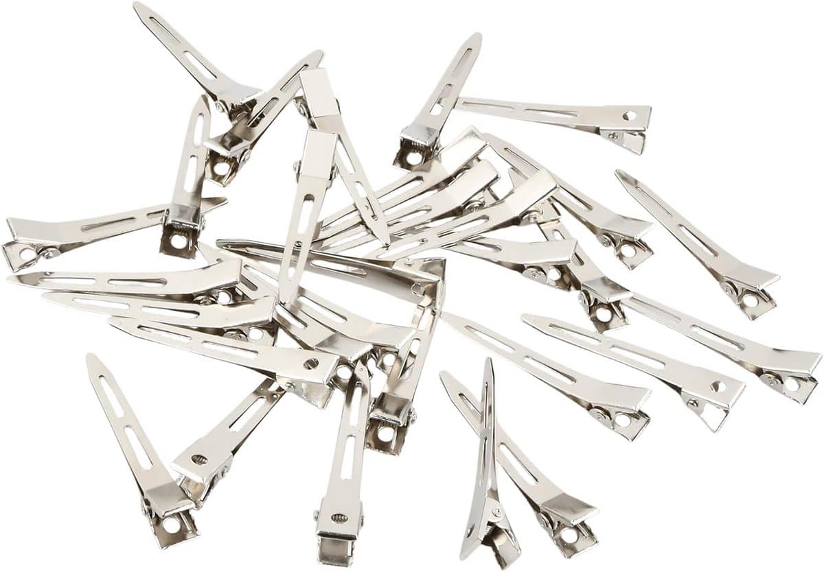 30 Stuks Zilveren Metaal Haarspelden Eendebek Alligator Clips voor Haarstyling — afbeelding 1