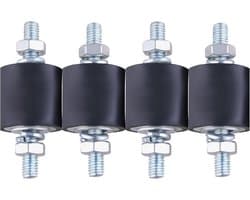 4x Rubber Stootbuffers M8 - Antivibratie Voeten voor Warmtepomp & Airco (Schokdemping)