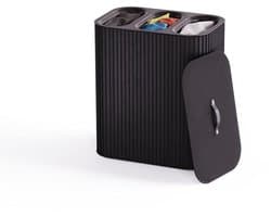 Joseph Joseph Tota Luxe 90L Wasmand Zwart, 3 compartimenten