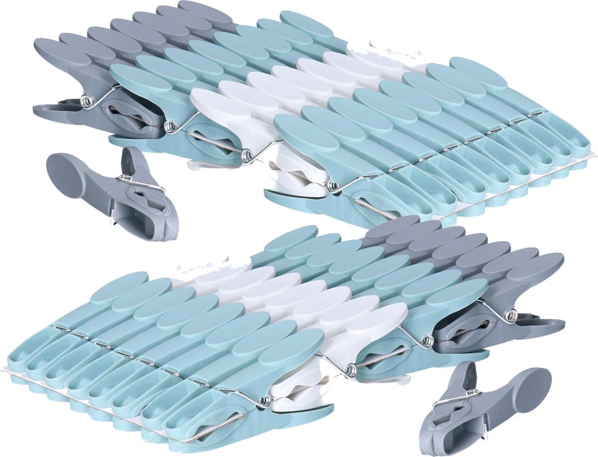 5five Wasknijpers - 64x stuks - gekleurd - kunststof - 8,5 cm - was ophangen — afbeelding 1