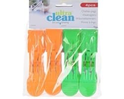 8x Oranje en groene handdoek knijpers 13cm