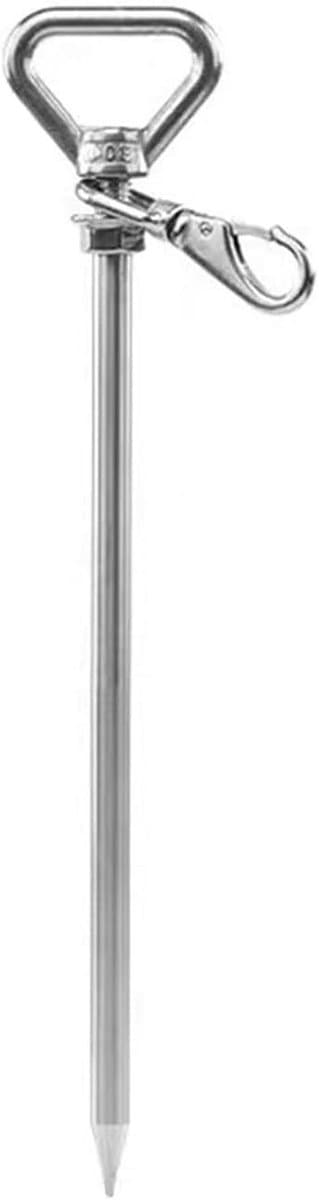 Grondanker Set - Schroefharingen Ankers - Tent Verankeren - Massief Roestvrij Staal - 33 cm Lengte - Zilver — afbeelding 1