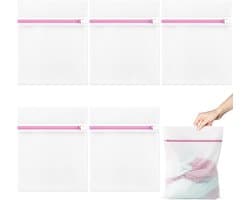 Wasnet voor wasmachine - 5-delige set, kleine waszak 23 x 30 cm, ideaal voor ondergoed, sokken en babykleding