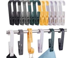 Grote Wasknijpers - Kledingclips Ophangen - Kleding Organiseren - Duurzaam Kunststof Materiaal - 13.4 cm Lang - 6 Kleuren