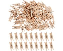 Mini houten wasknijpers - 400 stuks - kleine decoratieve clips voor school - kantoor - huiswerkdecoratie (25mm) — afbeelding 1