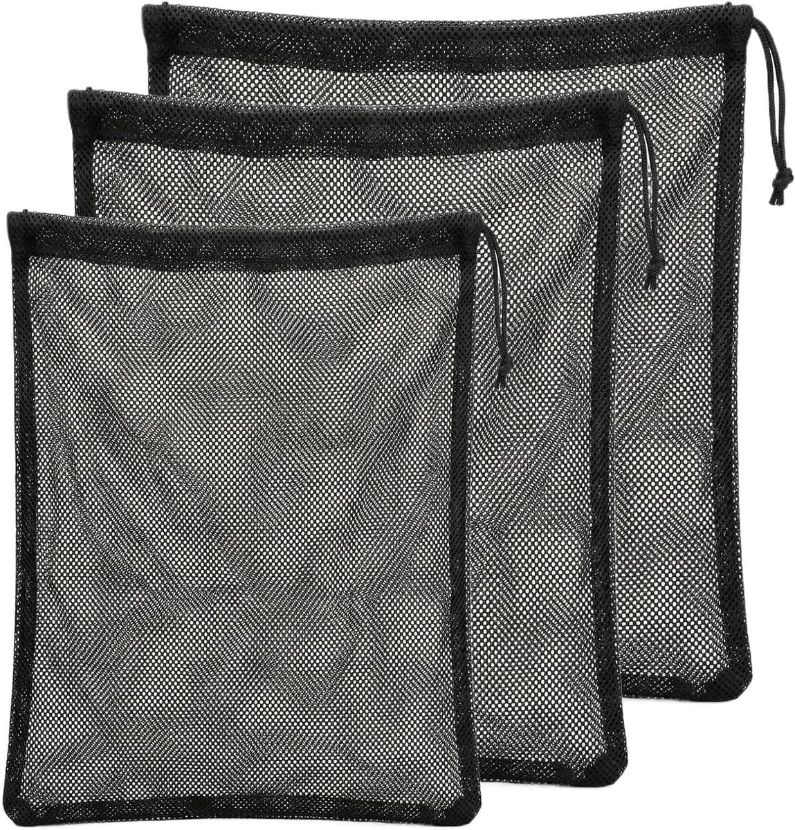 Waszakken met trekkoord - 3 stuks polyester waszakken voor beddengoed, speelgoed en organisatie — afbeelding 1