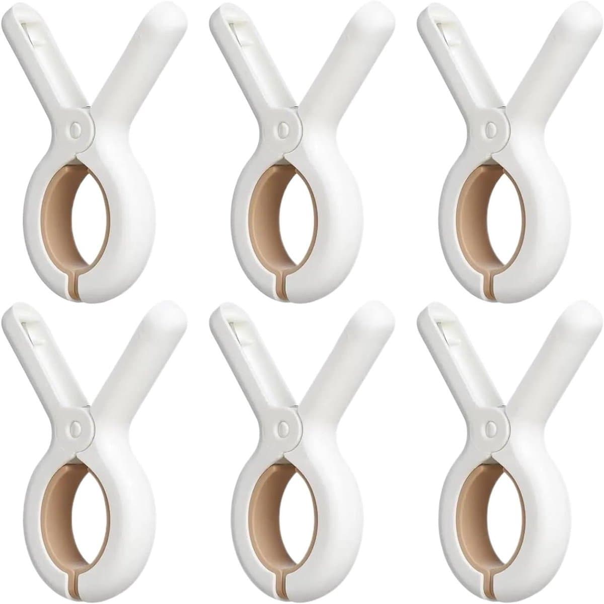Wasknijpers Kunststof - Handdoekclips Strand - Was Ophangen - Goede Houdkracht - 6.5x9.5cm 100 stuks - Wit — afbeelding 1