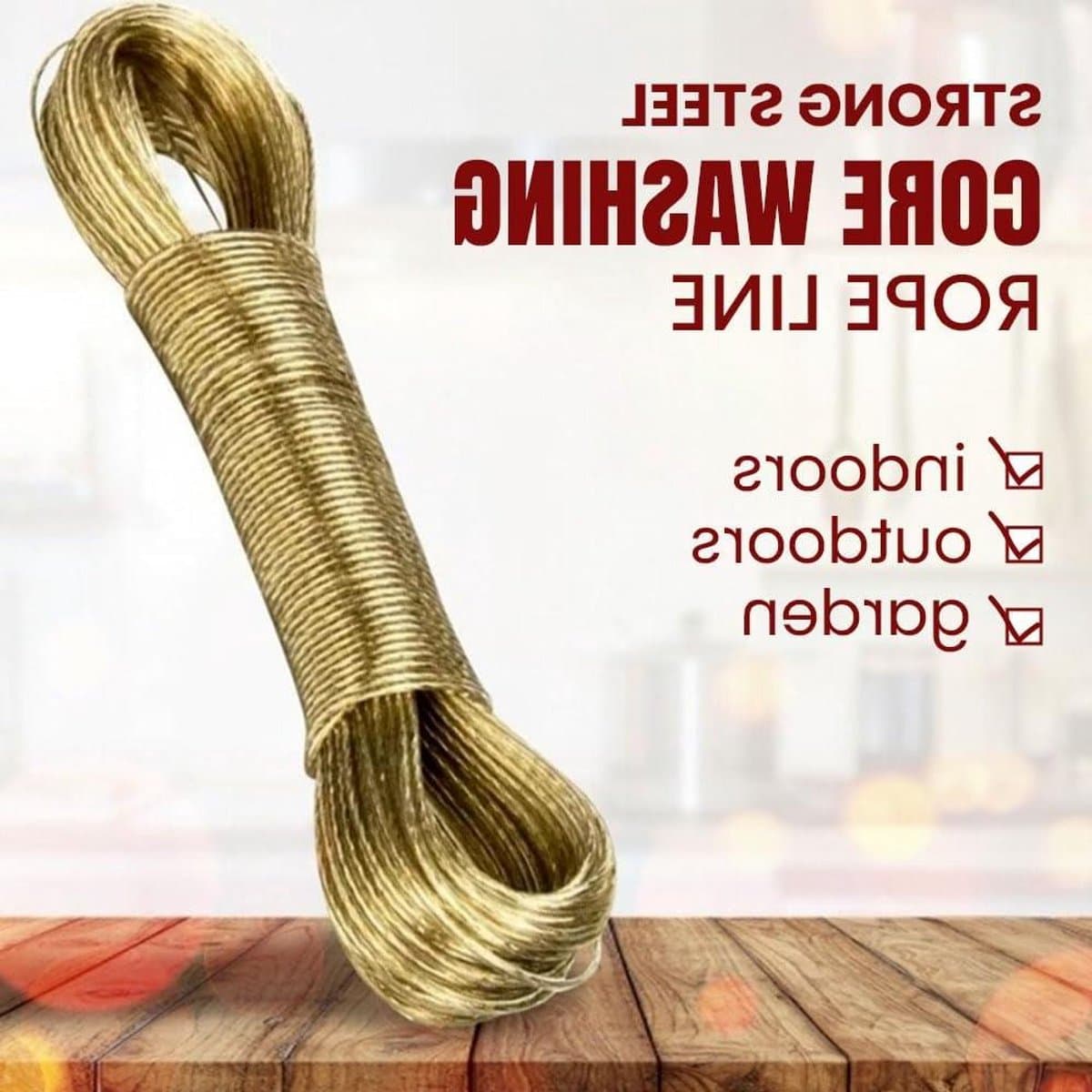 BML 20m Extra Heavy Duty Strong Steel Washing Rope Line Cord Wire for Garden | Multifunctional String for Outdoor Hanging Drying Thick & Strong Clothes — afbeelding 1