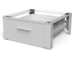 Wasmachine verhoger | Dubbel | Wasmachine en Droger Verhoger | Wasmachine Verhoger met Lade | Wit (Wit, Enkel)