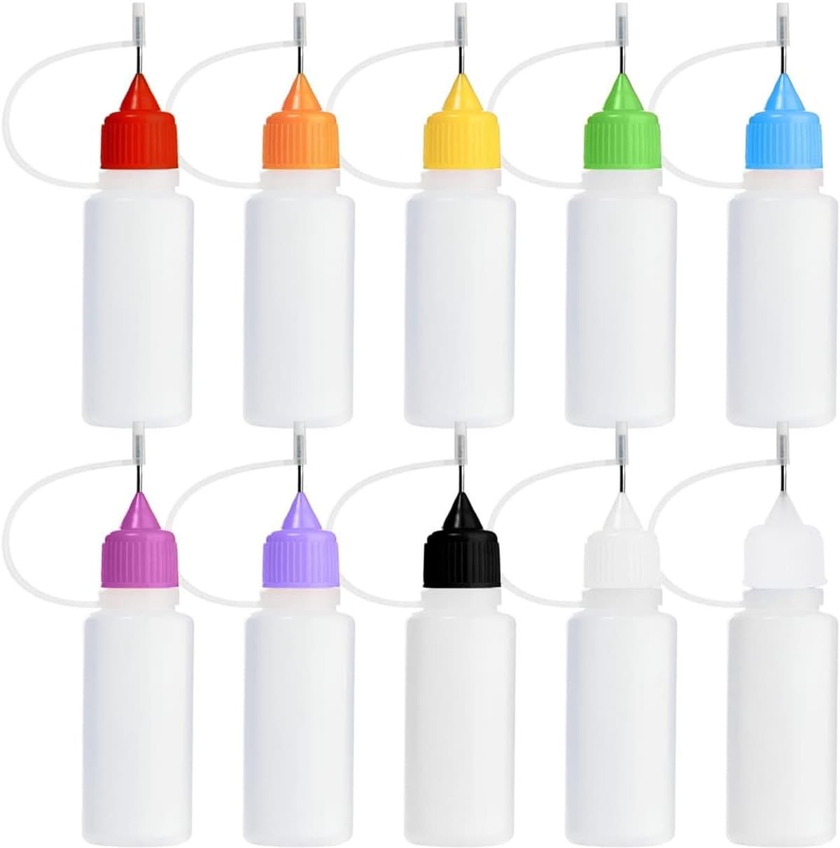 Mini Druppelflessen - Transparant - 10 ml - Kunststof Lijmapplicator met Naaldpunt - Voor Knutselen en Quilten — afbeelding 1