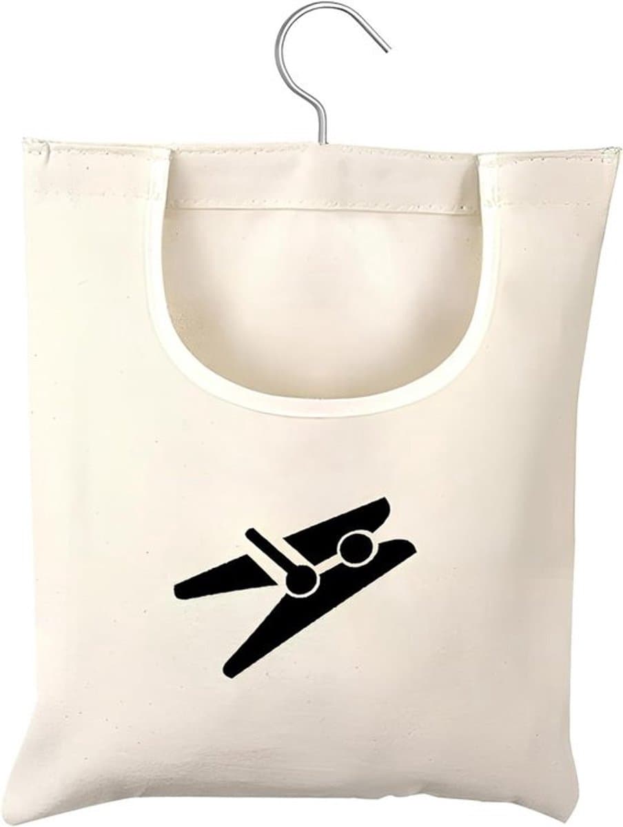 Wasknijperzak - Beige - Duurzaam canvas - 32 x 28 cm - 1 stuk — afbeelding 1