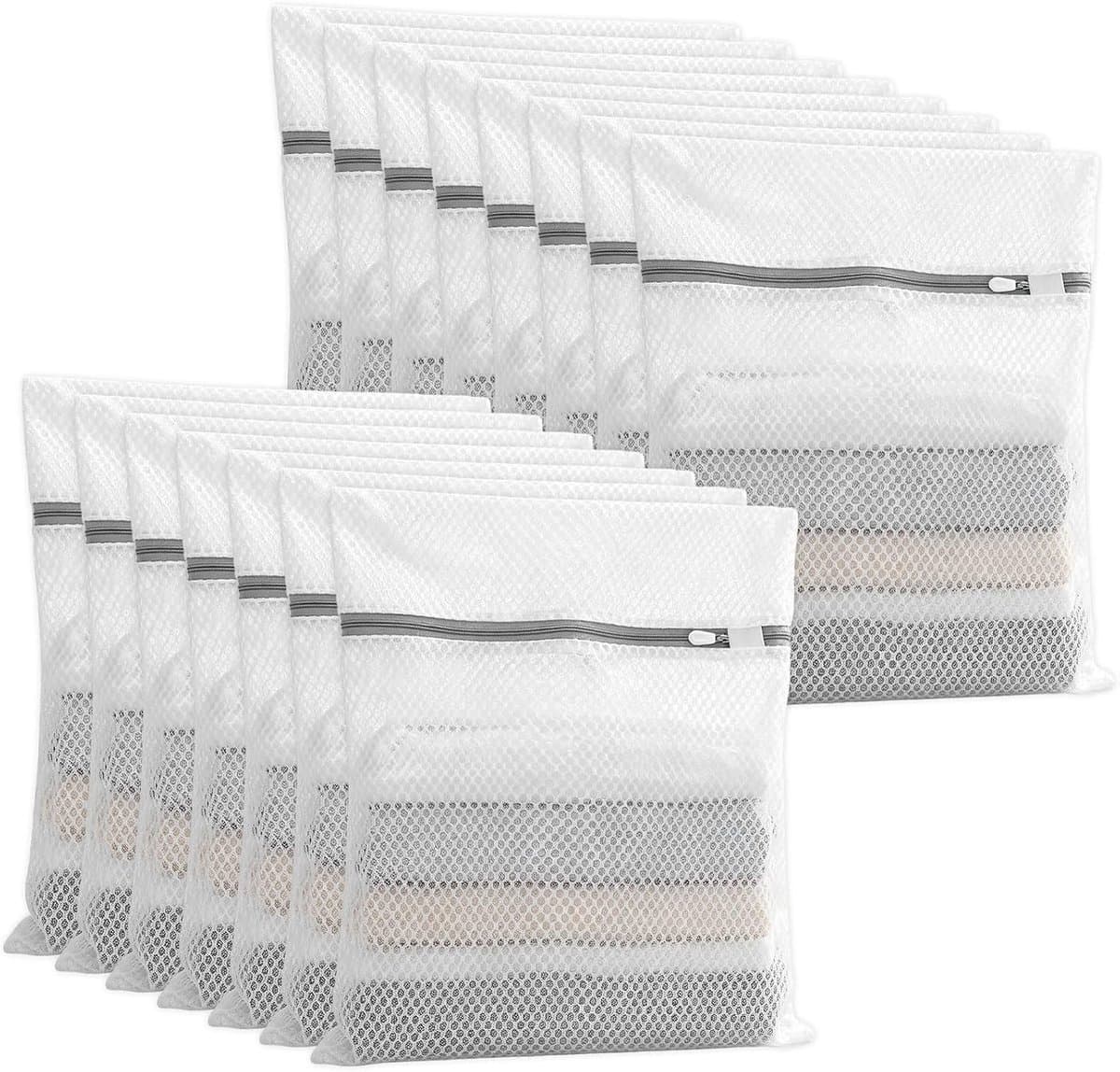 15 herbruikbare mesh waszakken met ritssluiting, ideaal voor ondergoed, sokken en delicate kleding, 30 x 40 cm — afbeelding 1
