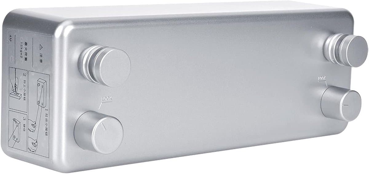 Dailygoods- Kledinglijn Oprolbaar 4 m - Waslijn Uittrekbaar - Aluminium en Roestvrij Staal - Geschikt voor Binnen - Eenvoudig te Installeren - Voor Kl — afbeelding 1