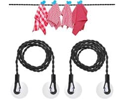 Waslijnen, draagbare intrekbare waslijn met haken en zuignappen, flexibele camping outdoor waslijn