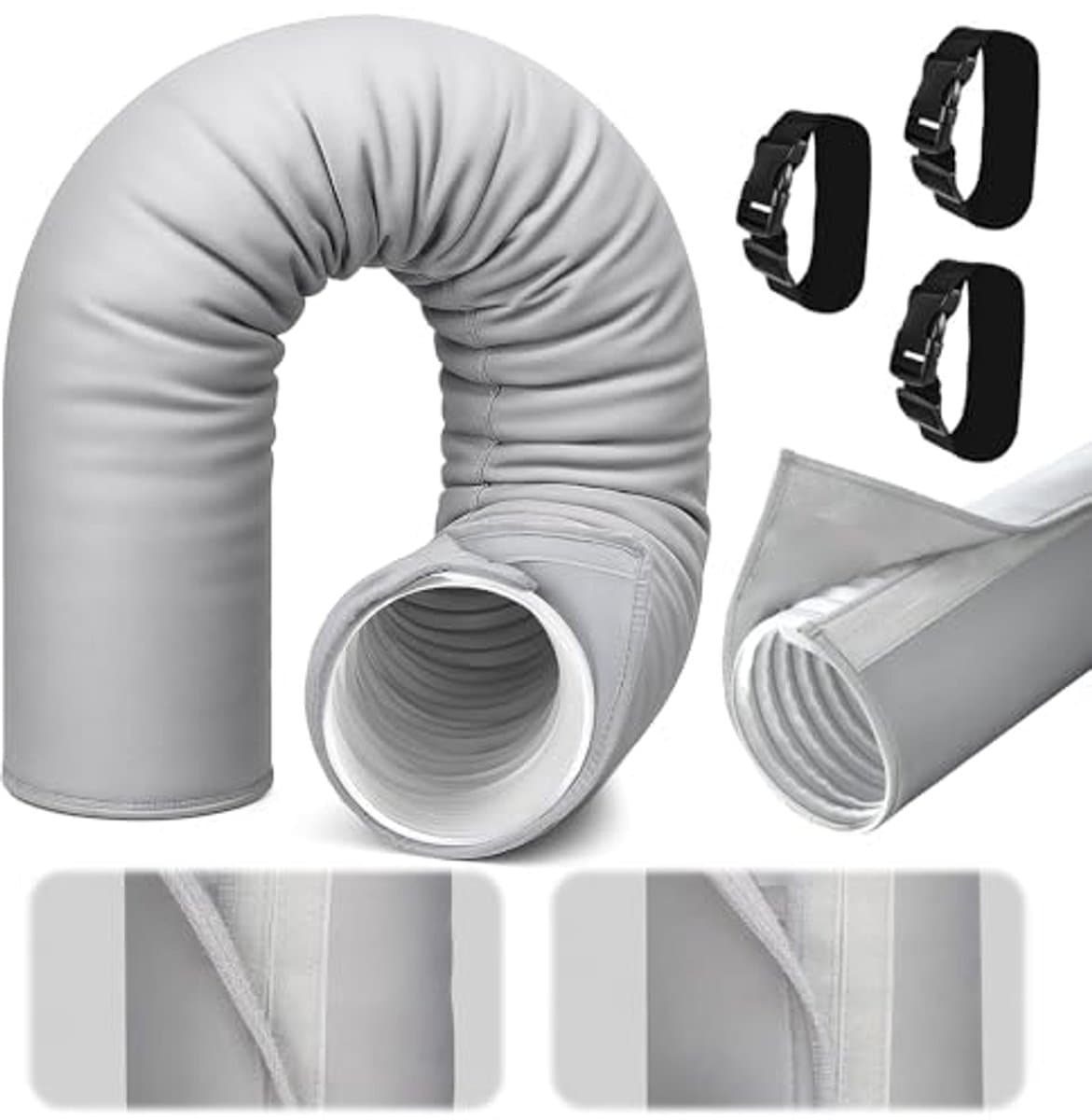 Luchtconditioner Afvoerslang Isolatie Cover met 3 Bevestigingsbanden voor Drenage Hoses van 12.5 cm en 15 cm — afbeelding 1