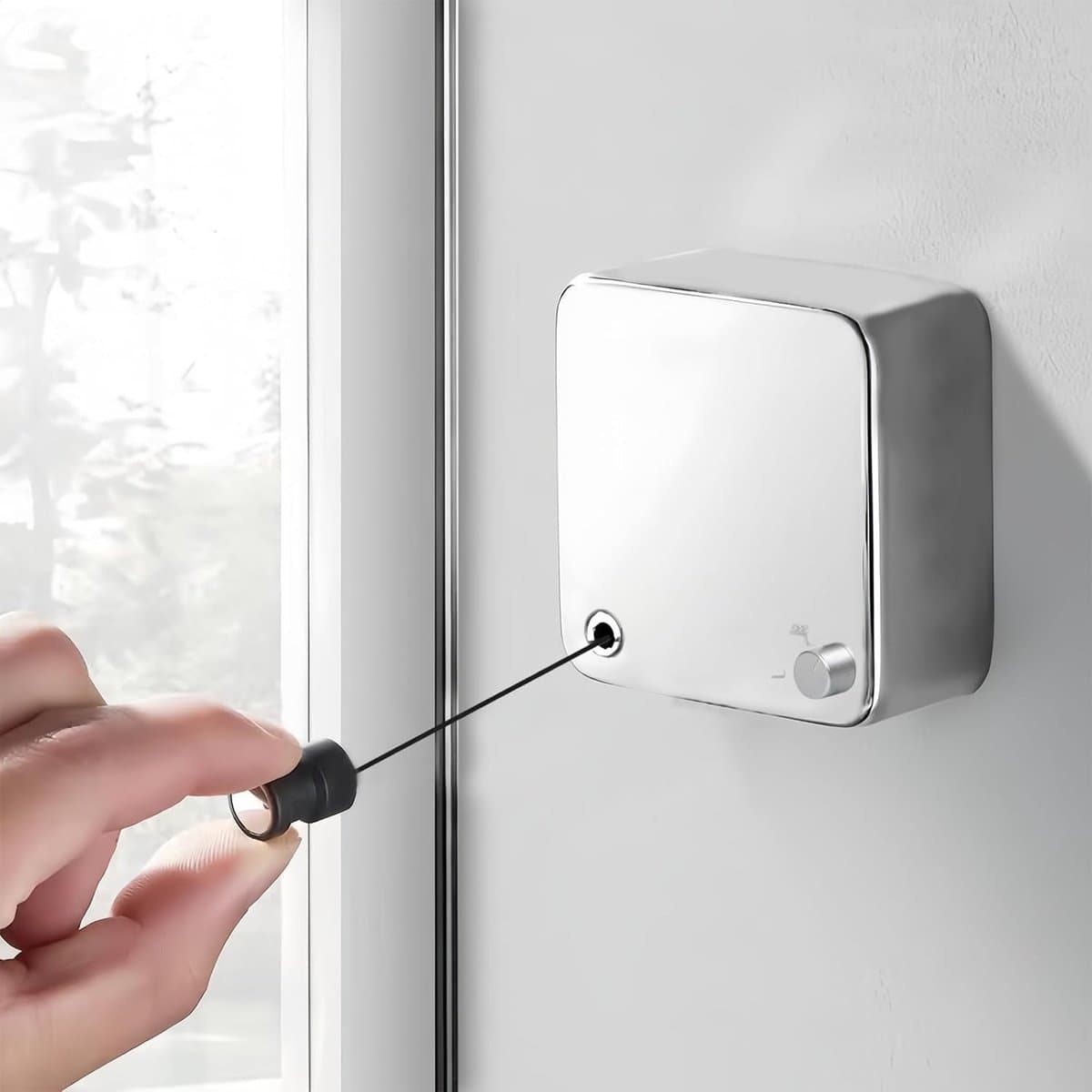 4.2m Retractable Clothesline - Adjustable Indoor en Outdoor Kledinglijn - Pull-Out Kledinglijn van RVS - Wandgemonteerde Kledinglijn voor Badkamer en Balkon — afbeelding 1