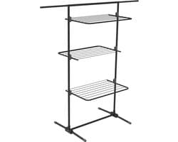 Triple+ Black Droogrek - Uitklapbare Planken - 70 x 58 x 137 cm - 16m Droogoppervlak - Design Kwaliteit - Sterkste Droogrek Zweden