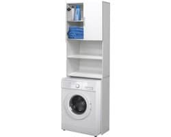 Wasmachinekast met twee deuren 190x63 cm Wit