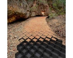 Grondrooster Stabilisator - Oprit Versterker - Bodem Stabiliseren - Waterdoorlatende Gaten - 10 cm Hoog - Zwart