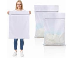 Wasnet groot 60 x 90 cm - 2 stuks - scheurbestendig polyester - ideaal voor beddengoed en gordijnen - ShopVlot