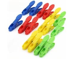 - Wasknijpers - Kunststof knijpers - Antislip grip - Kleurrijke kleuren - Set van 32 - Geschikt voor binnen en buiten - Robuuste klemmen