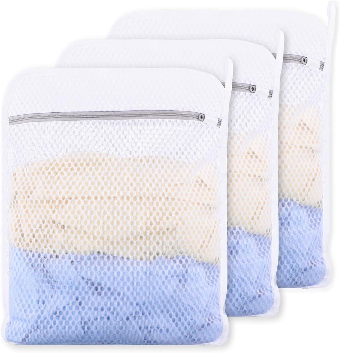 Set van 3 waszakken met honingraatstructuur, 30x40cm — afbeelding 1
