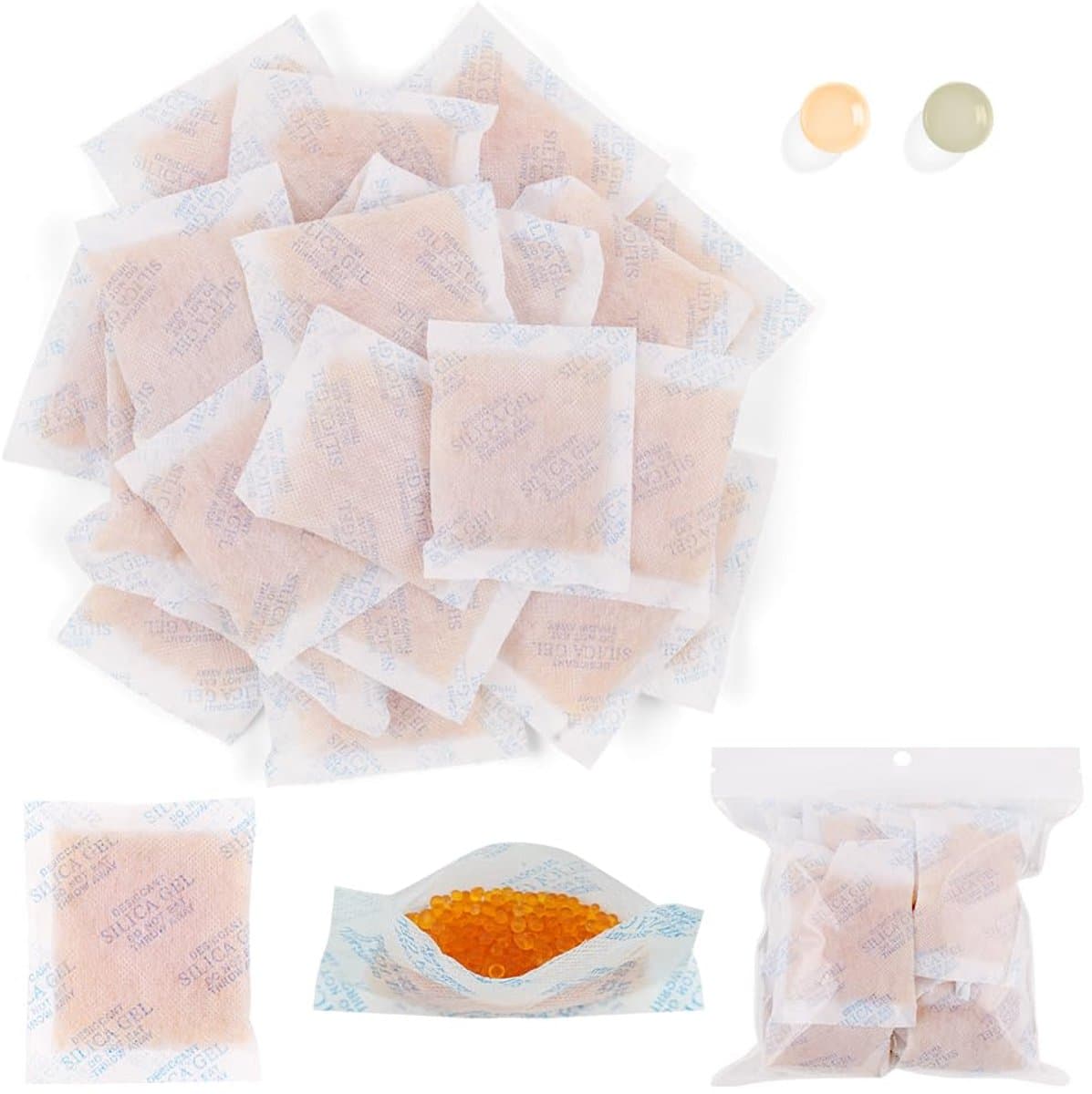 Gel Regenerable Desiccant,20 g x 24 stuks Silica Beads Orange,Silica — afbeelding 1