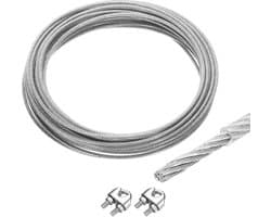 SnelShoppen - 10m stalen kabel RVS 6mm (1/4") met vinyl coating en 2 schroefspindels voor ophangen, wasrek, tuin, feest, decoratie, DIY