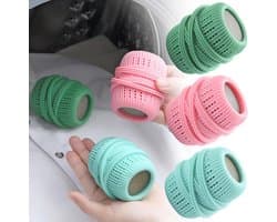 Wasballen voor de wasmachine - 3-pack - Herbruikbaar - Siliconen wasballen - Was- en droogballen, wasbenodigdheden - Maakt kleding zachter - Verwijdert statische elektriciteit - Reinigingshulpmiddelen - Groen, blauw, roze