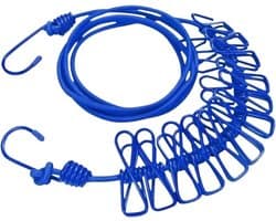 Waslijn met Clips - Uittrekbare Lijn - Kleding Drogen - Weerbestendig Ontwerp - 18 Meter - Blauw