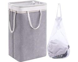 Grote opvouwbare wasmand met afneembare mesh zak en handvatten, ideaal voor vuile was in slaapkamer, badkamer en kinderkamer.