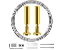 JGS ® Veelzijdig Gordijn- en Fotodraad Montageset met Metalen Koord voor Meerdere Toepassingen