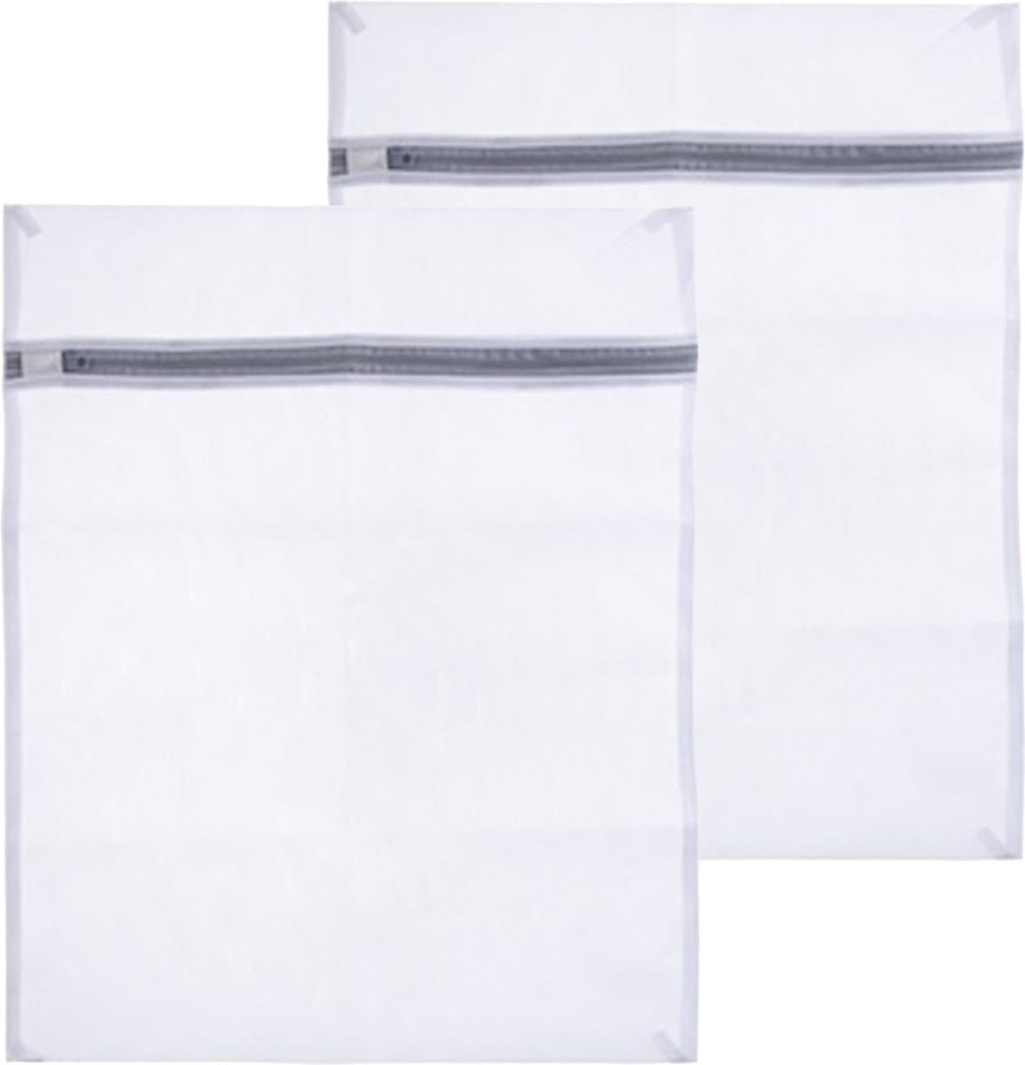 Stevige Waszak voor delicaat wasgoed - 2x - lingerie/bh waszak - wit - 50 x 40 cm — afbeelding 1