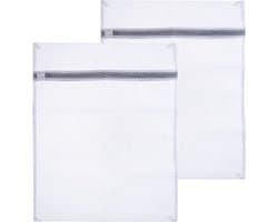 Stevige Waszak voor delicaat wasgoed - 2x - lingerie/bh waszak - wit - 50 x 40 cm
