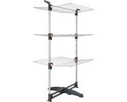 Tomado - Droogtoren Ciclone Vario - 38 meter drooglengte - Inklapbaar - Aluminium en Metaal - Met kledinghangershaken - 5 jaar garantie - Zilvergrijs