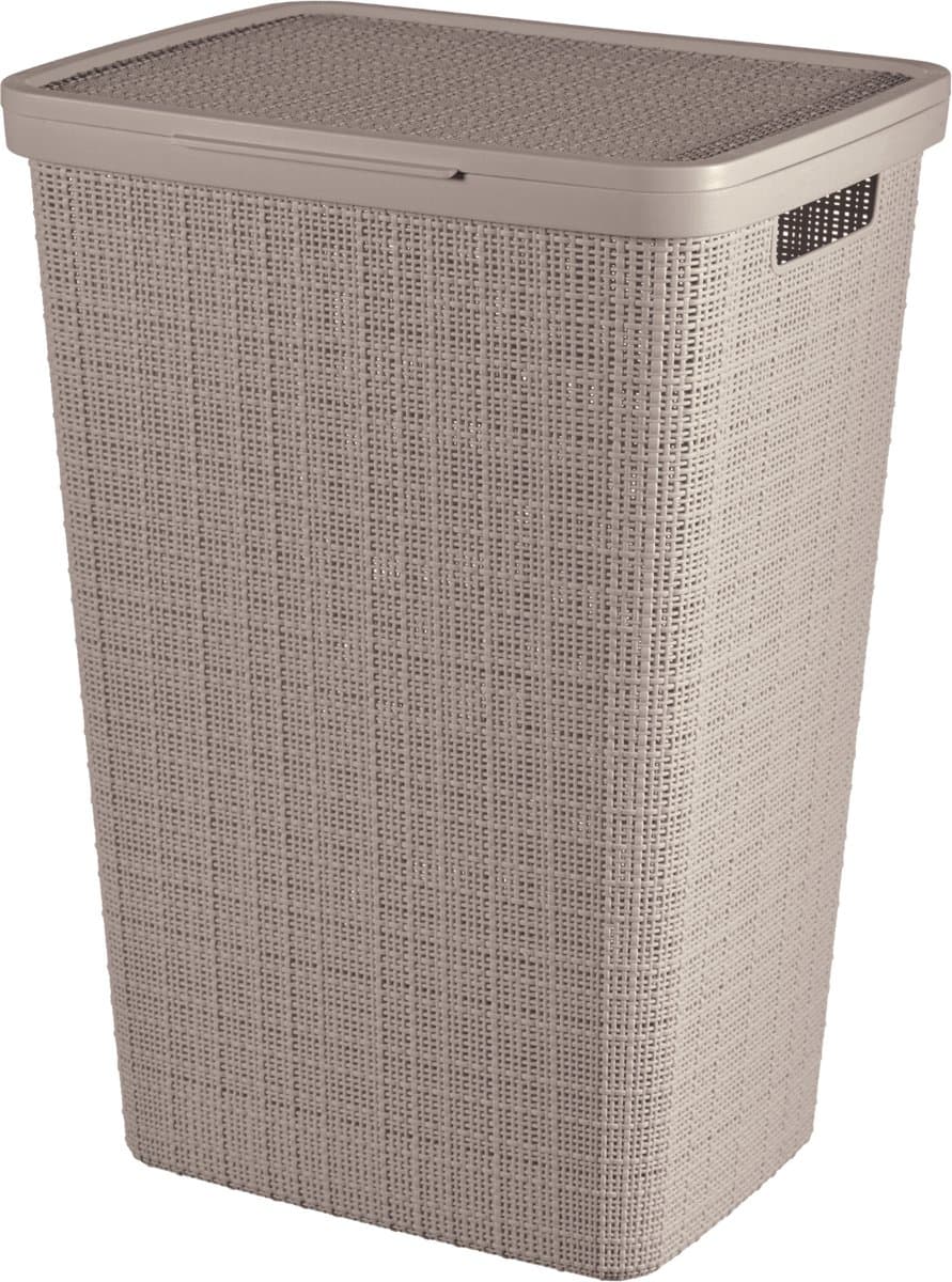 Curver Jute Wasmand met deksel - 58 liter - Taupe — afbeelding 1