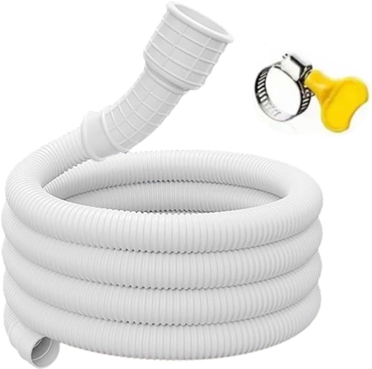 Waterdichte PVC-verlengslang voor airconditioning en wasmachine met flexibele koppelingen voor 15-25 mm aansluitingen (100 cm) Wit 5 m — afbeelding 1