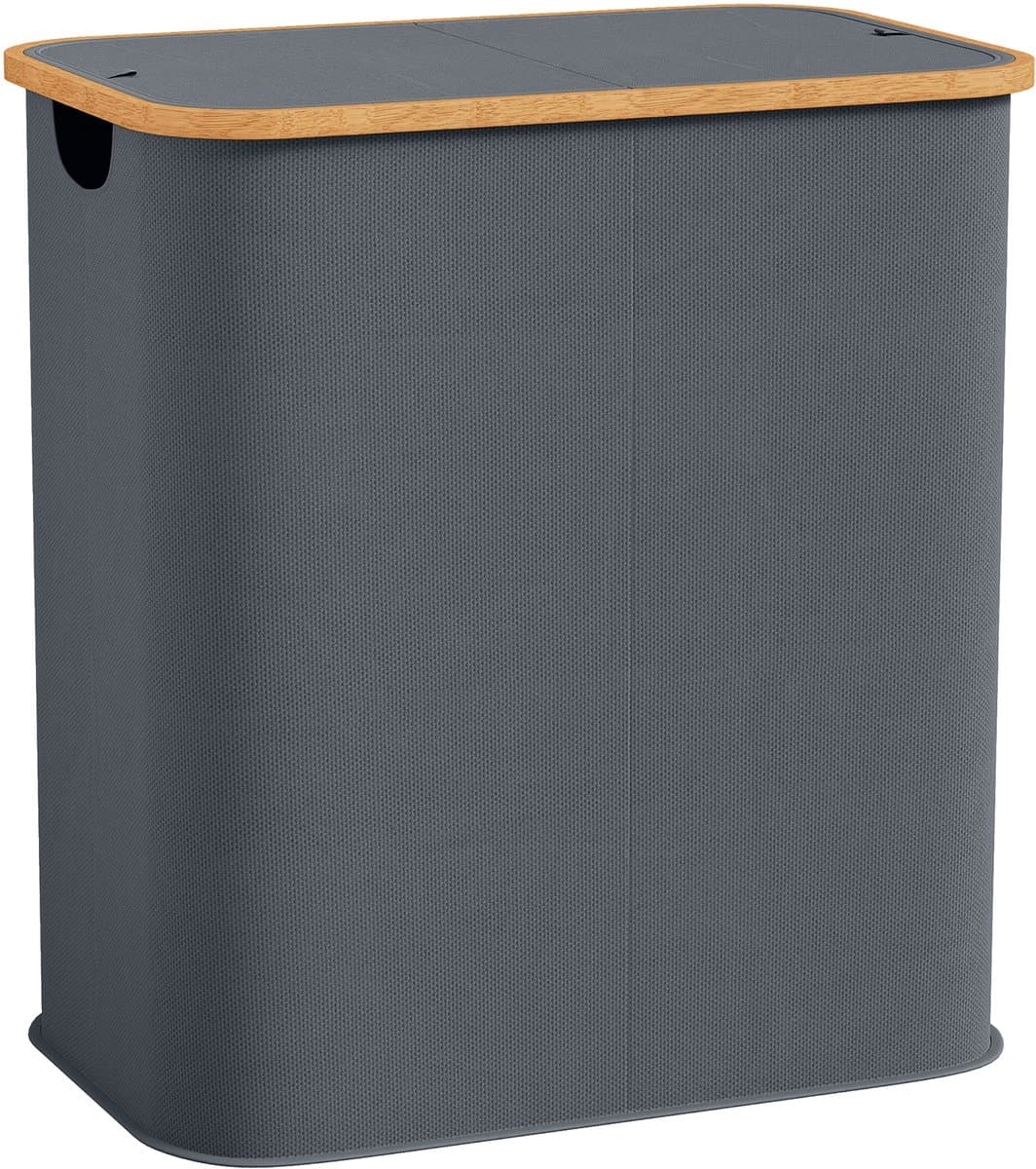 HOMCOM Wasmand - Vliesstof - 54x34x58,5 cm - Grijs — afbeelding 1