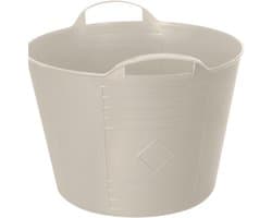 Excellent houseware Flexibele kuip / emmer - beige - 15 liter - kunststof - 35 x 28 cm — afbeelding 1