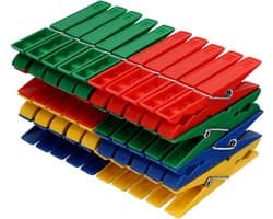 Set van 40 Kledingknijpers in 4 Vrolijke Kleuren - Stevige Wasknijpers voor Buiten