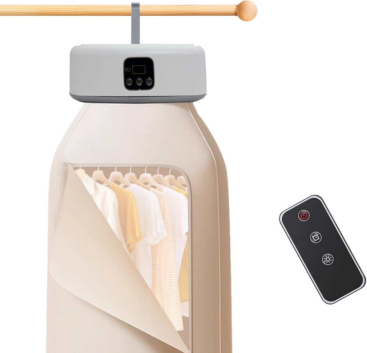 Draagbare wasdroger - Mini/compacte droger voor appartement, camper, op reis - Kleine, stille en sneldrogende machine met instelbare timer en eenvoudige installatie. — afbeelding 1