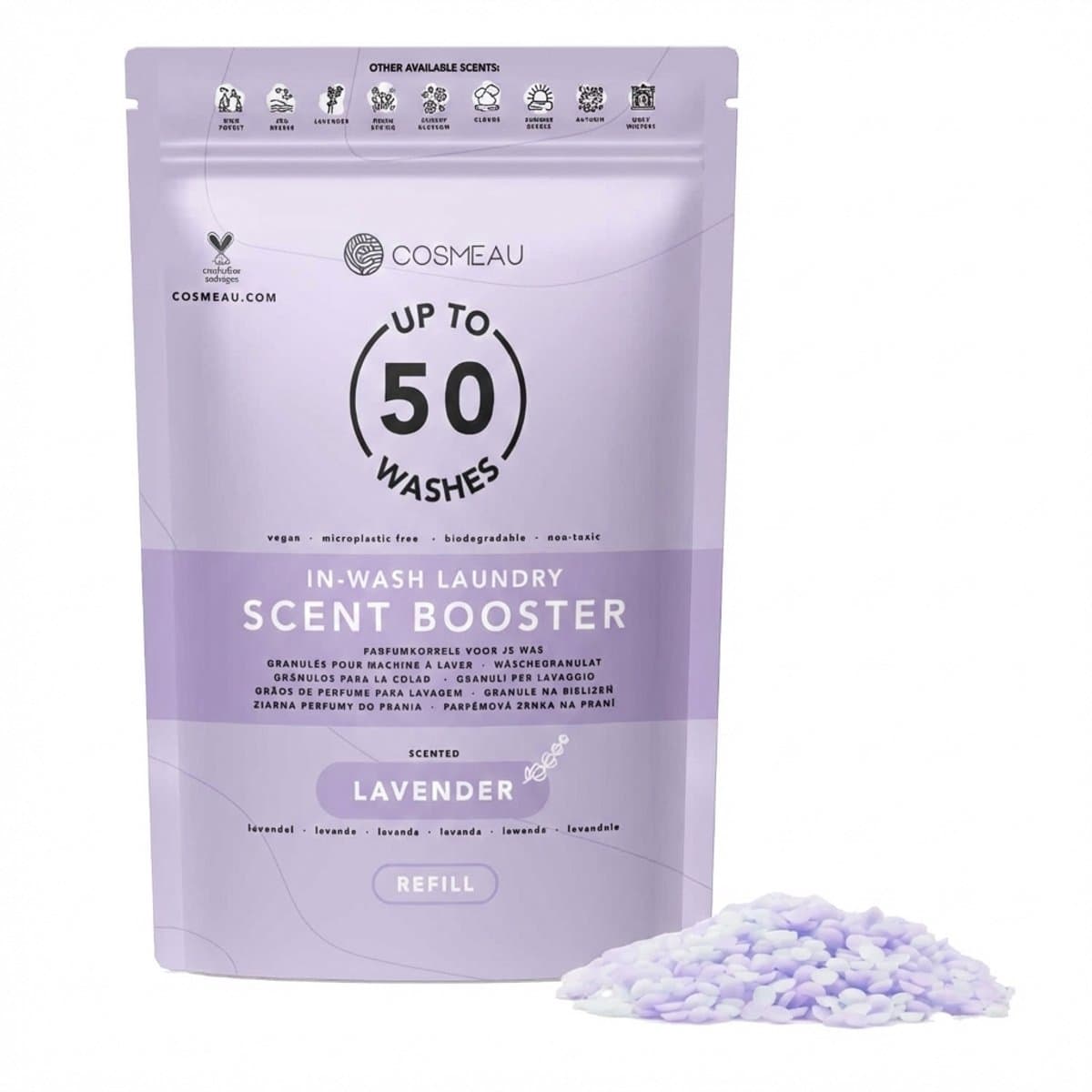 Cosmeau Geurbooster Made in Holland 50 Wasbeurten Navulling Lavendel 250 gr NL — afbeelding 1