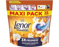 Lenor - Wasmiddel All-in-1 Pods Amber & Orchidee - 3 x 35 stuks - Voordeelverpakking