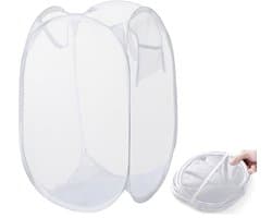 Waszak - Opvouwbaar - 30 X 30 X 58 Cm - Wasmand - Wassorteerder - Laundry Bag - Waszak Groot - Waszakken Voor Wasgoed - Waszakjes Groot - Waszakken - Waszakje Lingerie - Wasnet - Wit