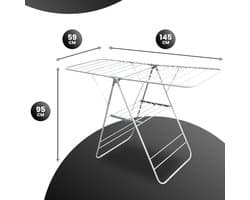 DailySupplies® Droogmolen met Voet voor Camping & Thuis - Wasrek Staand - Droogrek Inklapbaar - Wit — afbeelding 1