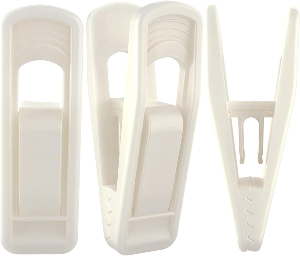 Fluwelen hangerclips (beige, 40 stuks), antislip kunststof clips, geschikt voor fluwelen hangers, broek- en rokhangerclips — afbeelding 1