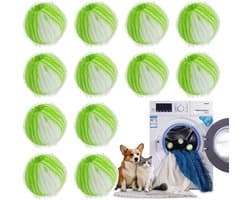 12 Stuk Wasmachine voor het verwijderen van dierenhaar - Herbruikbare pluizenbalwasser - Wasmachine voor het opvangen van haar - Reinigingsballen voor dierenhaar - Wasmachine voor het verwijderen van pluizen voor kleding en beddengoed - Groen — afbeelding 1