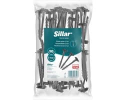 Sillar, grondankers, 12 cm, voor geotextiel, gaas, folie, UV-bestendig, stabiel en duurzaam, PP-kunststof, sterke tuinankers voor het bevestigen van tuinslangen, geotextiel, 100 stuks — afbeelding 1