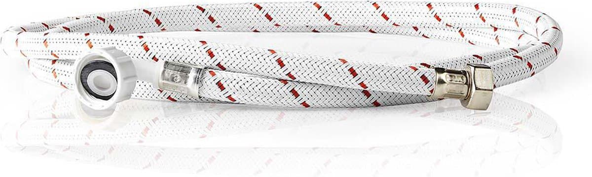 Nedis Nylon Toevoerslang - 1/2'' - 3/4'' - 10 Bar - 2.00 m - Toepassing: Schotel / Wasmachine - Nylon - Rood / Wit — afbeelding 1