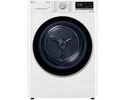 LG RH90V9AV3N warmtepompdroger 9 kg met Dual Inverter Heat Pump voor sneller en energiezuinig drogen - Sensor Dry stopt automatisch bij droog - Auto Cleaning Condenser en ThinQ slimme bediening. Energieklasse A+++